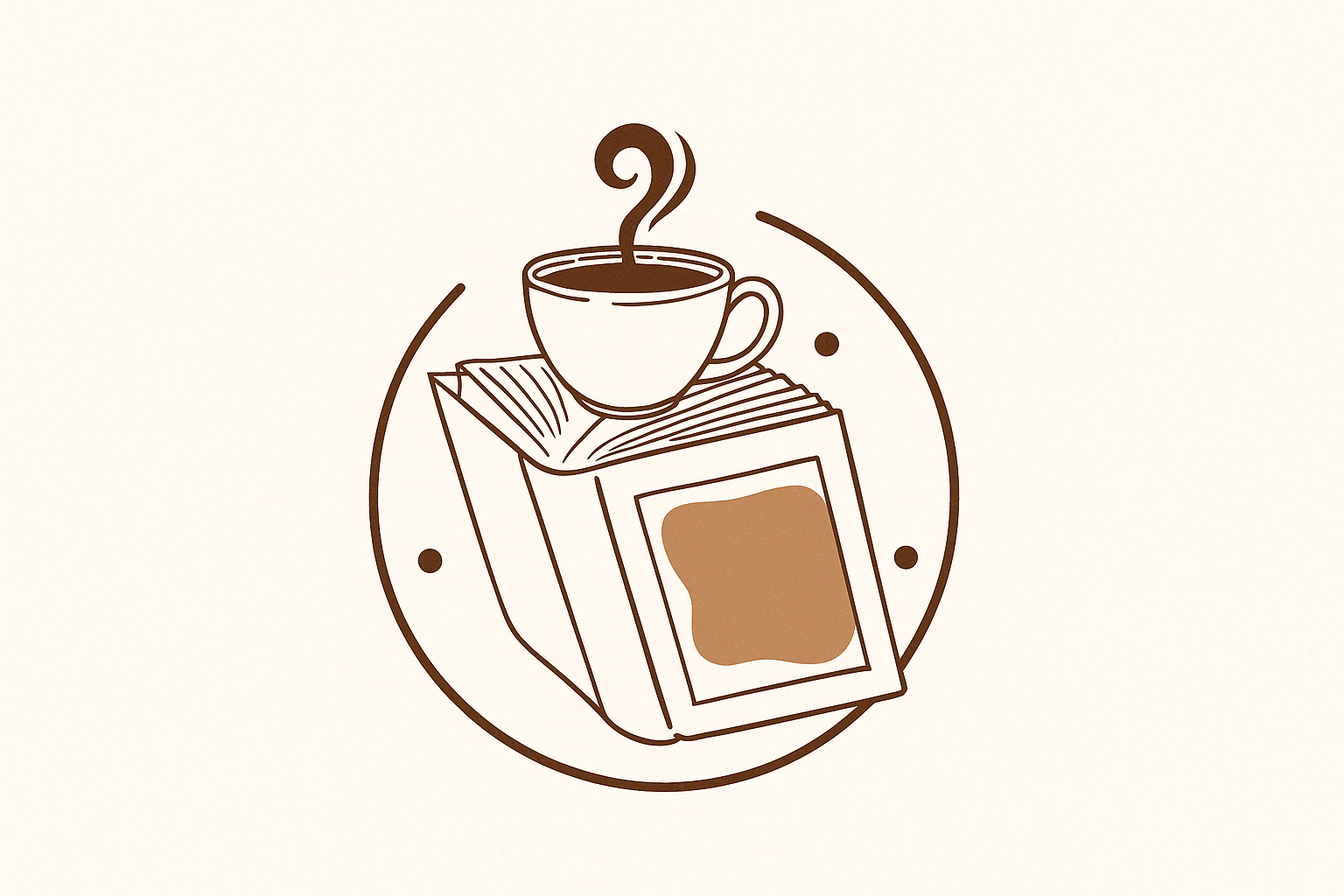 coffee & books logo design